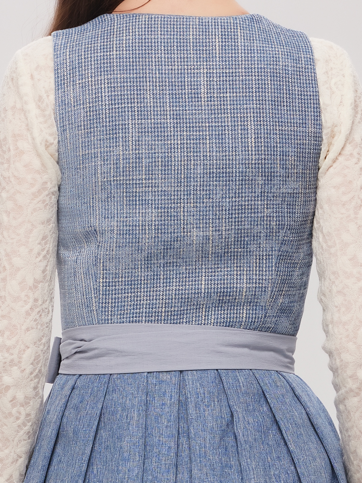Dirndl Bluse Lang in Blau